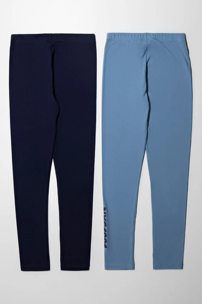 2 Pack Leggings Navy And Blue