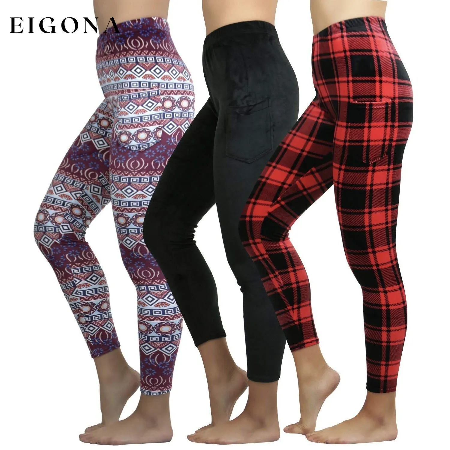 3-Pack: ToBeInStyle Women's Ultra Soft Velour Leggings