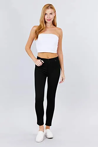 5 Pocket Shape Basic Solid Slim Fit Stretchy Skinny Long Thick Jegging Pants