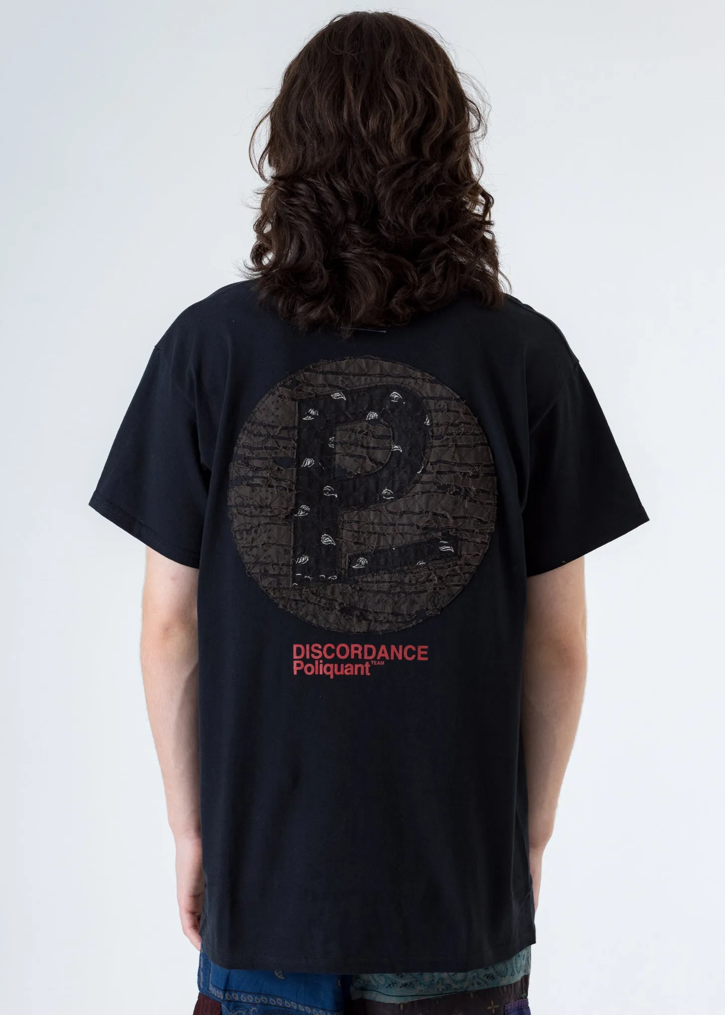 Black Bandana P Patch Print T-Shirt (Black P)