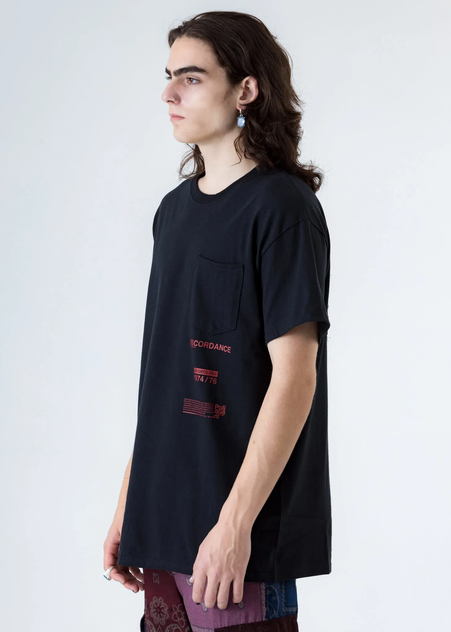 Black Bandana P Patch Print T-Shirt (Black P)