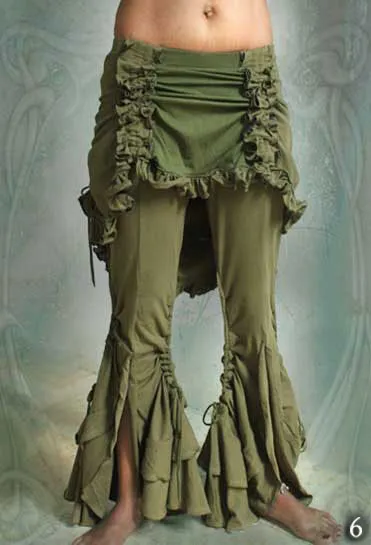 Bolero Leggings ⚜ stretchy Flare Pants with Bustle Skirt