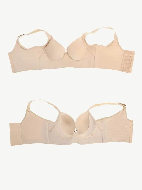 Comfortable Supportive Plunge Plus size Push Up Bra