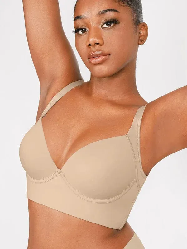 Comfortable Supportive Plunge Plus size Push Up Bra