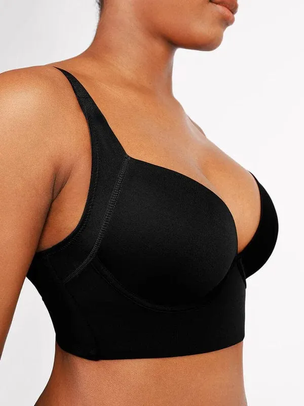 Comfortable Supportive Plunge Plus size Push Up Bra