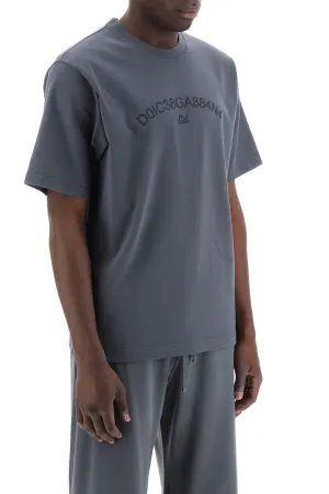 cotton t-shirt with logo print