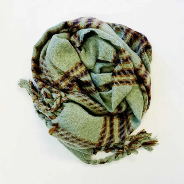 Cozy Braided Fringe Plaid Scarf
