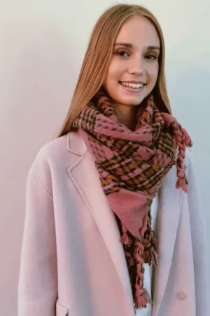 Cozy Braided Fringe Plaid Scarf