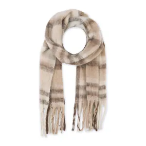 Cozy Plaid Scarf - Cream