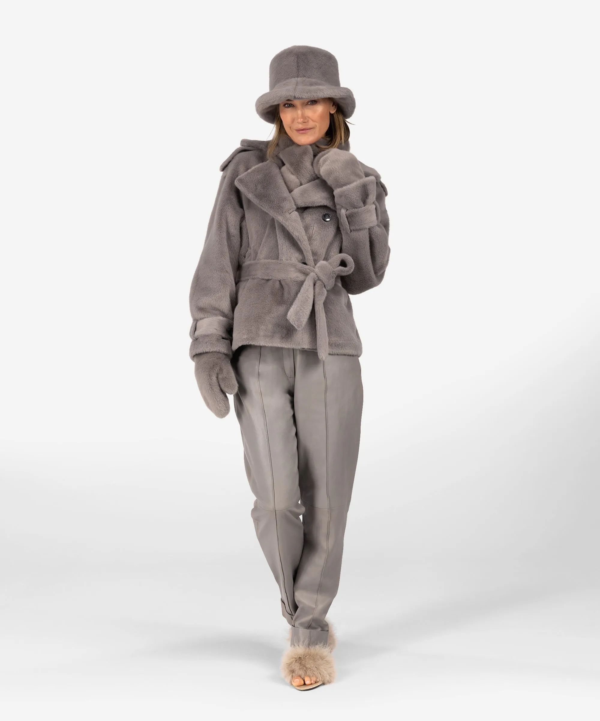Cristel faux fur classic grey jacket