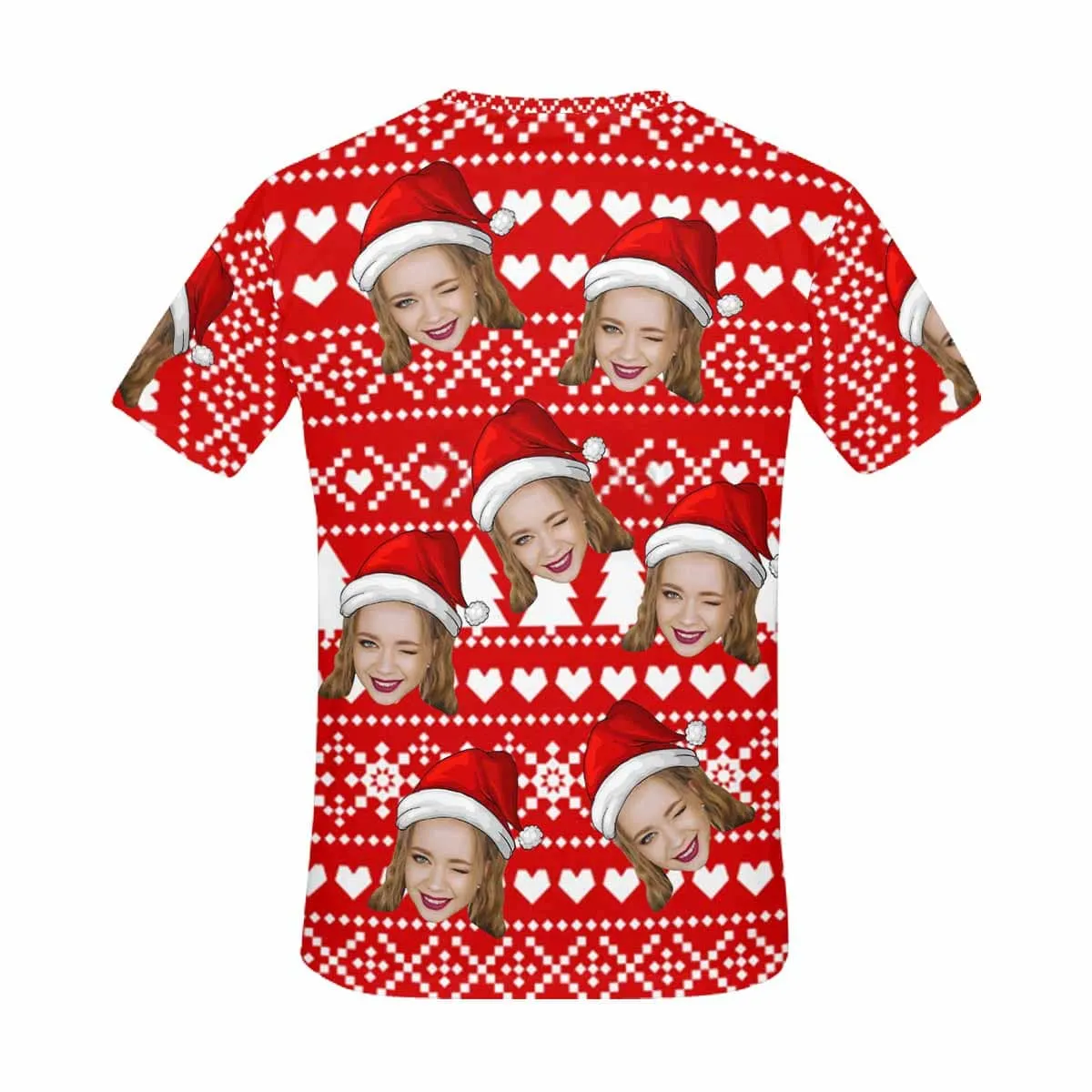 Custom Face Love Christmas Shirt Personalized Put Your Face on Men's All Over Print T-shirt