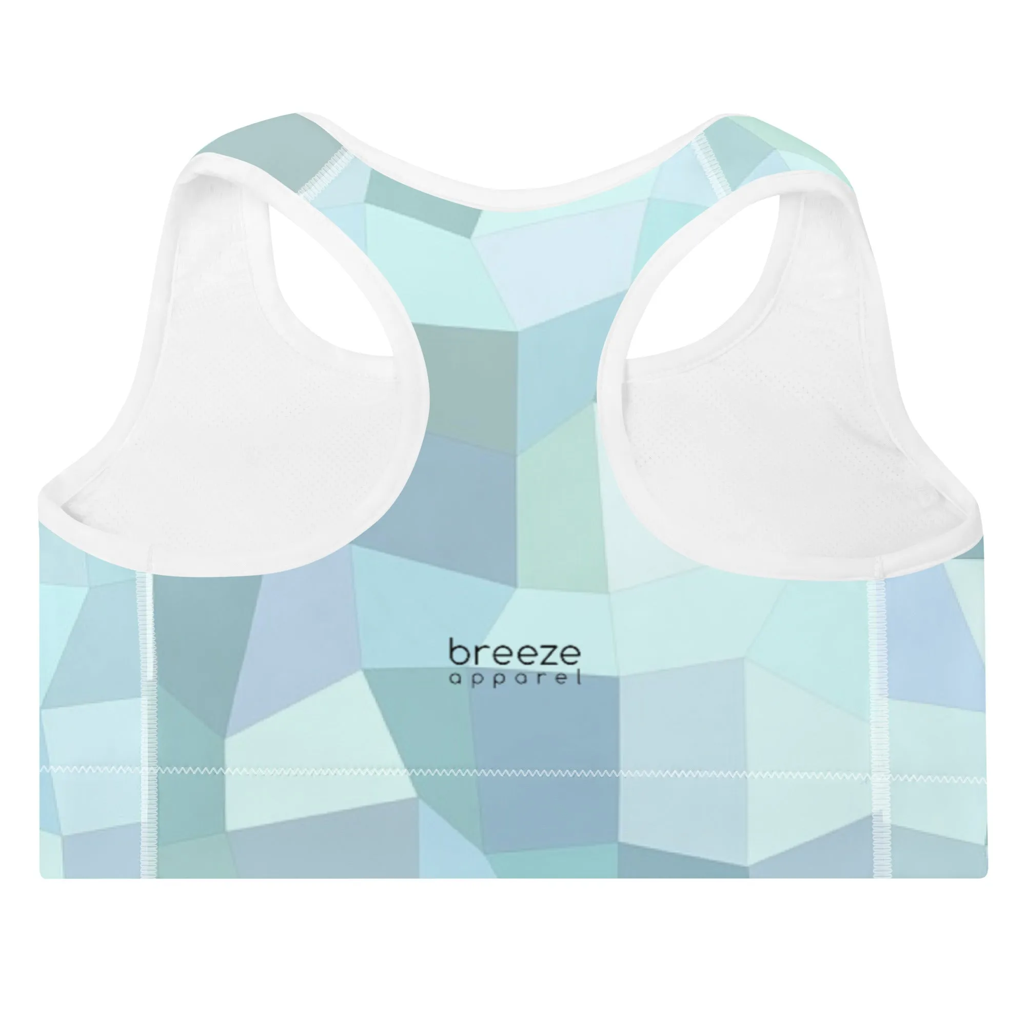 Cyan blue padded sports bra