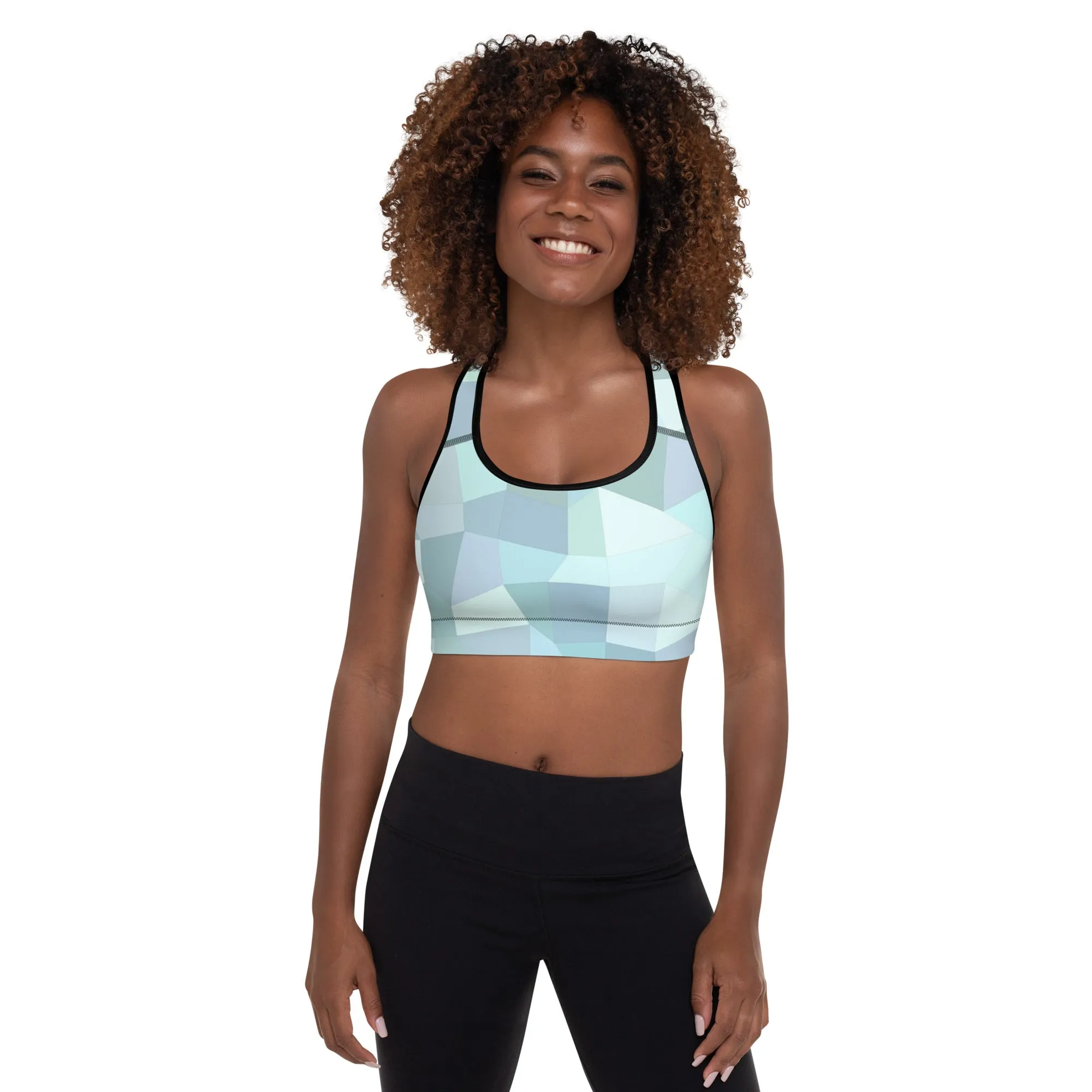 Cyan blue padded sports bra