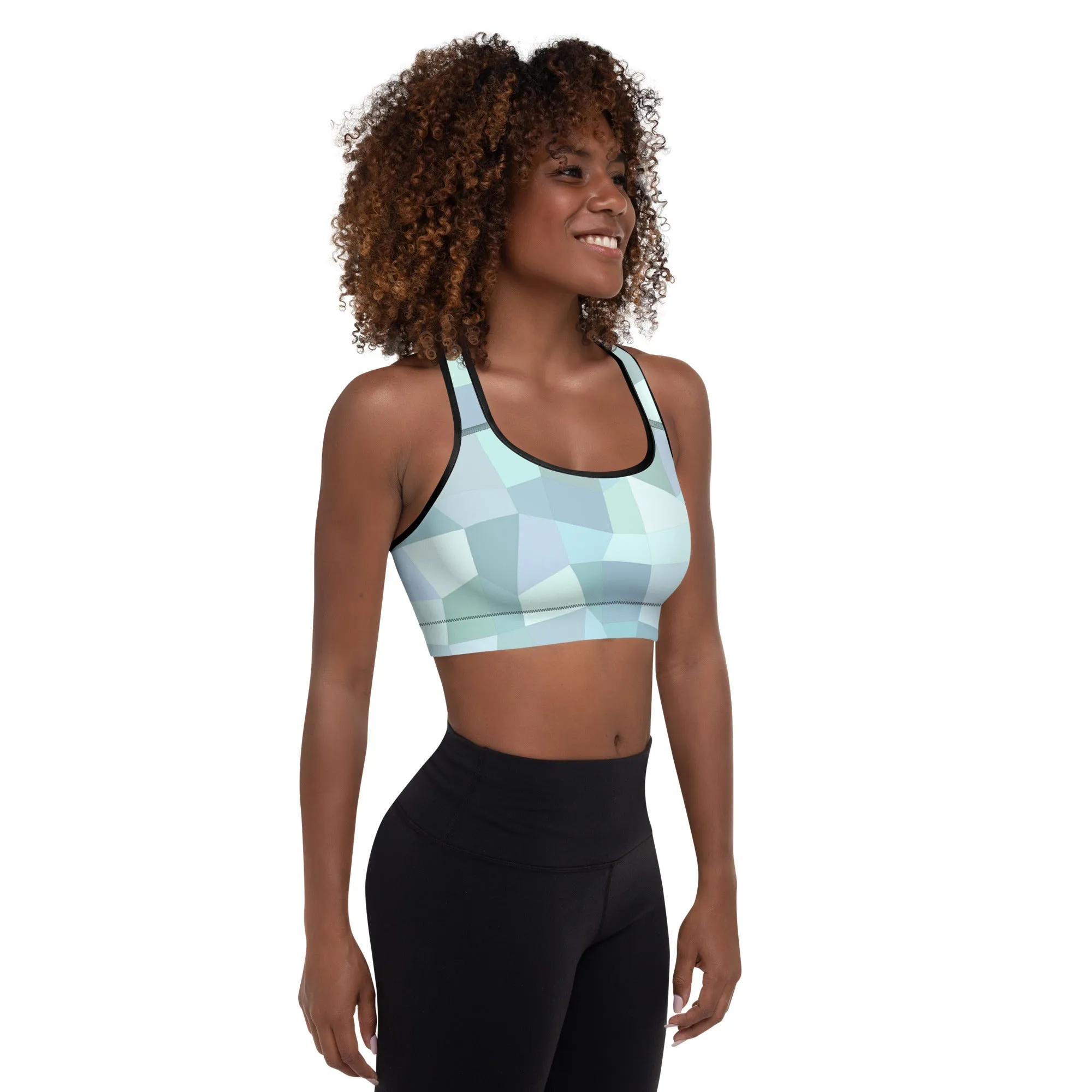 Cyan blue padded sports bra