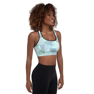 Cyan blue padded sports bra