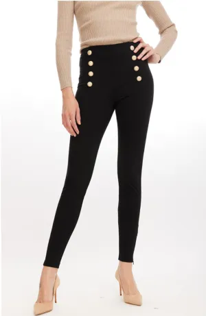 Deniz Ponte Button Leggings