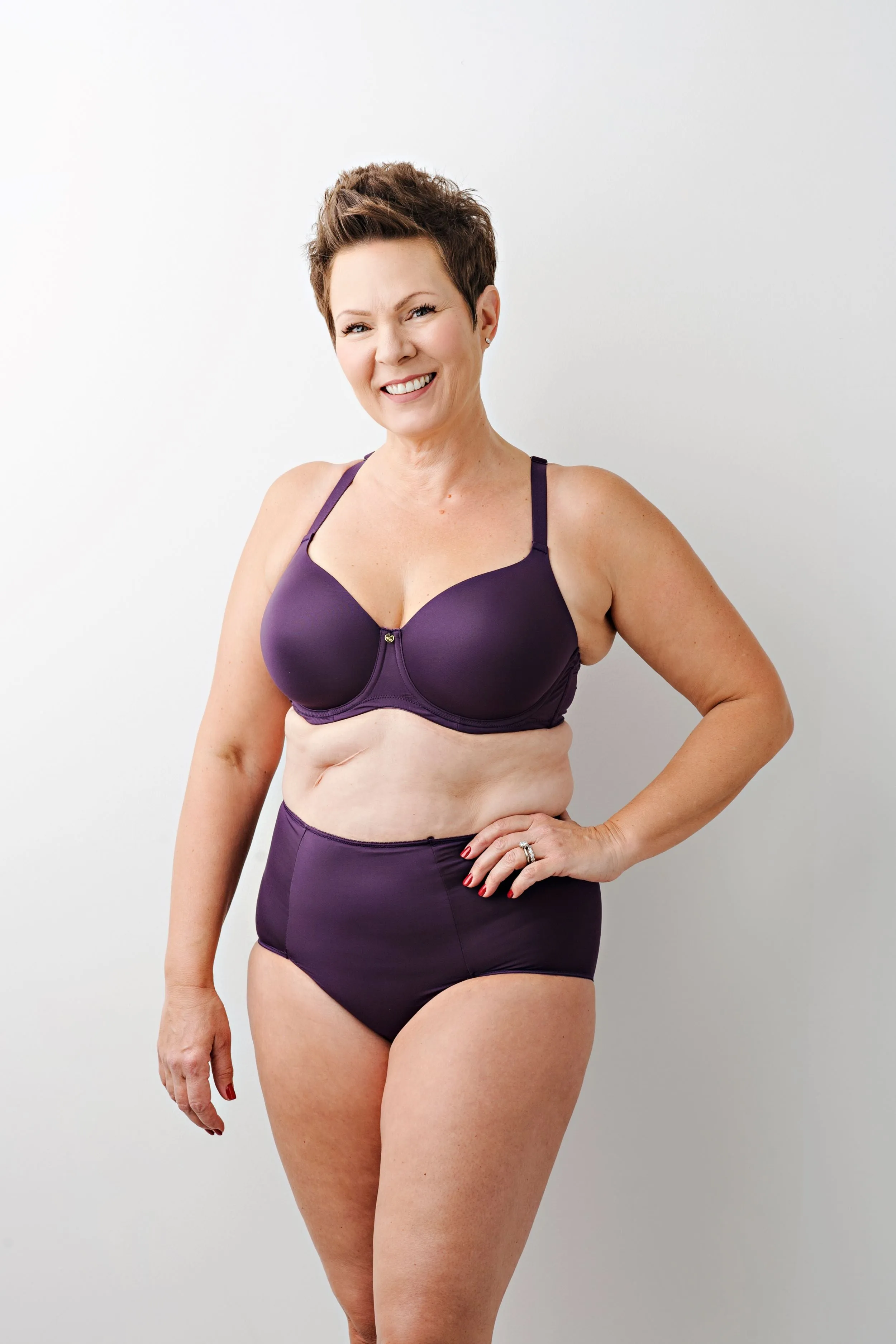 Devaney Strappy Sheer Back T-Shirt Bra in Plum Perfect
