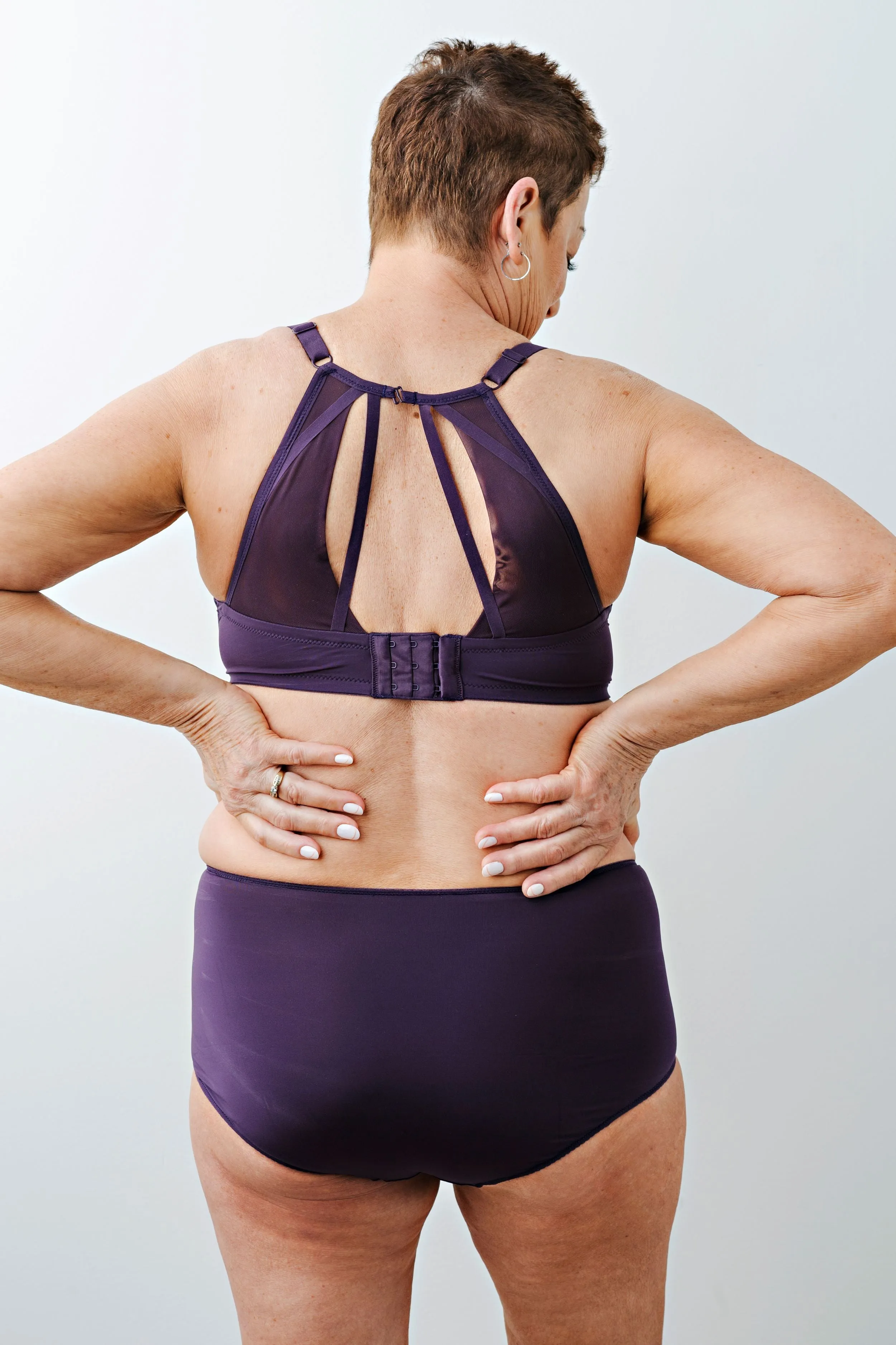 Devaney Strappy Sheer Back T-Shirt Bra in Plum Perfect