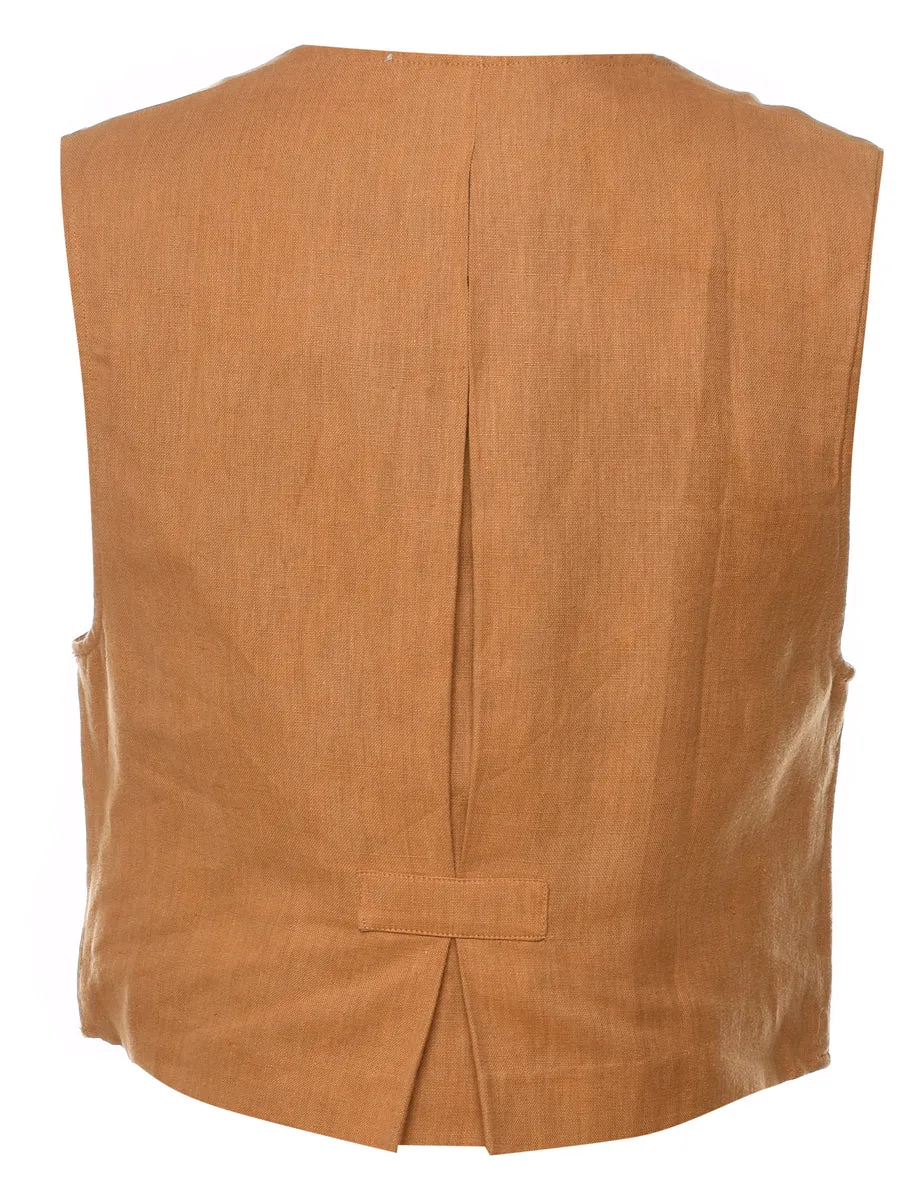 Double-Breasted Classic Brown Waistcoat - S