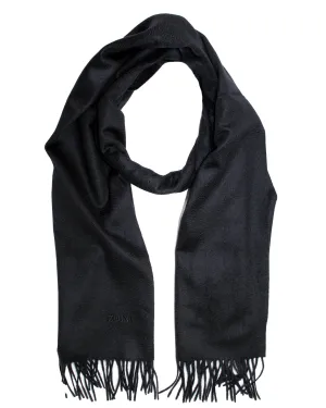 Ermenegildo Zegna Scarf Oasi Cashmere Solid Black SALE