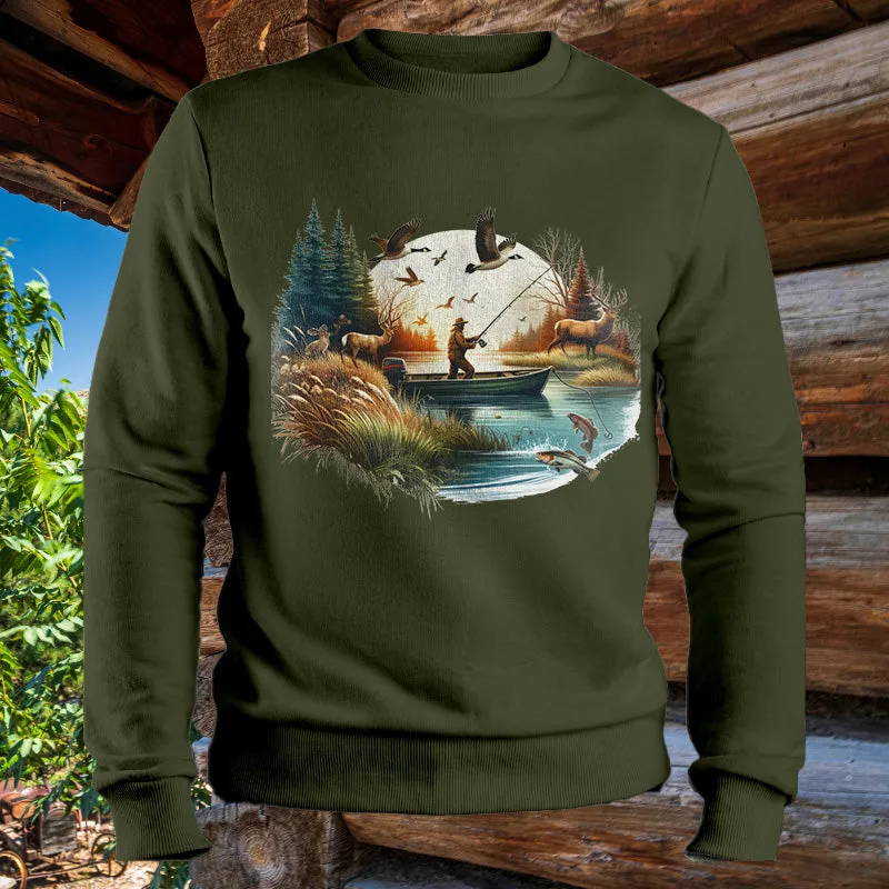 Fishing & Deer Hunting | Men's Fall Sweatshirt