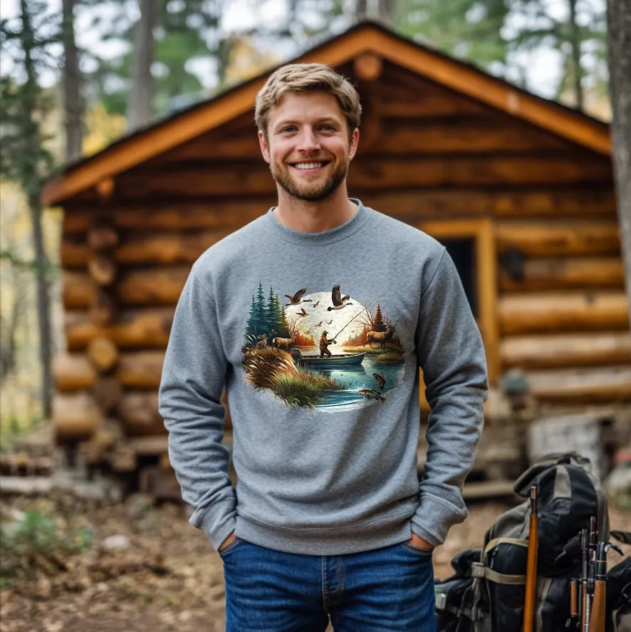 Fishing & Deer Hunting | Men's Fall Sweatshirt