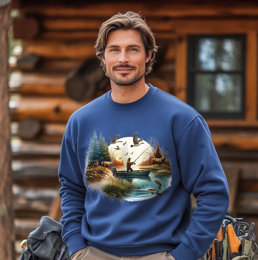 Fishing & Deer Hunting | Men's Fall Sweatshirt