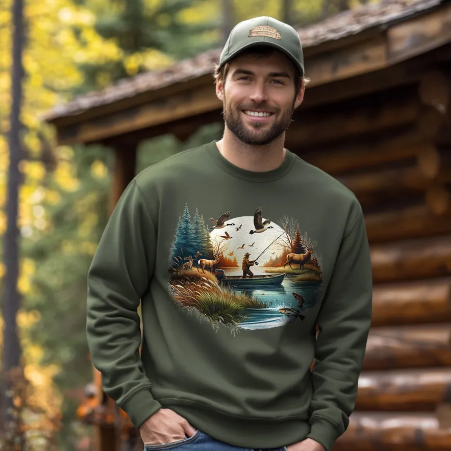 Fishing & Deer Hunting | Men's Fall Sweatshirt