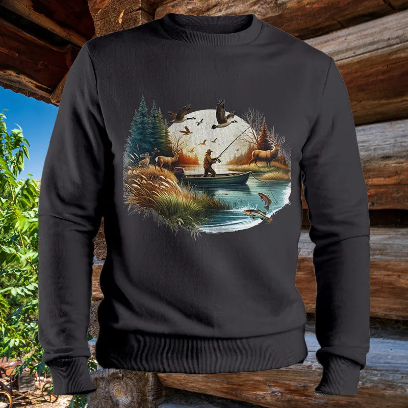 Fishing & Deer Hunting | Men's Fall Sweatshirt