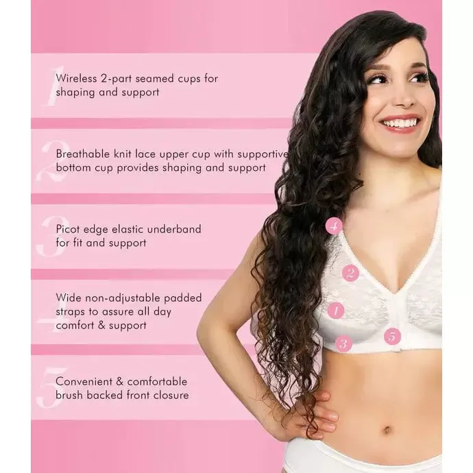 Front Close Wireless Lace Posture Bra
