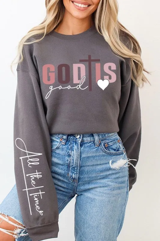 God Is Good ChristianGraphic Fleece Sweatshirts