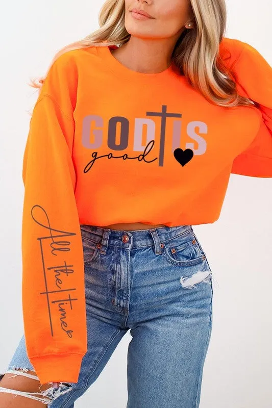 God Is Good ChristianGraphic Fleece Sweatshirts