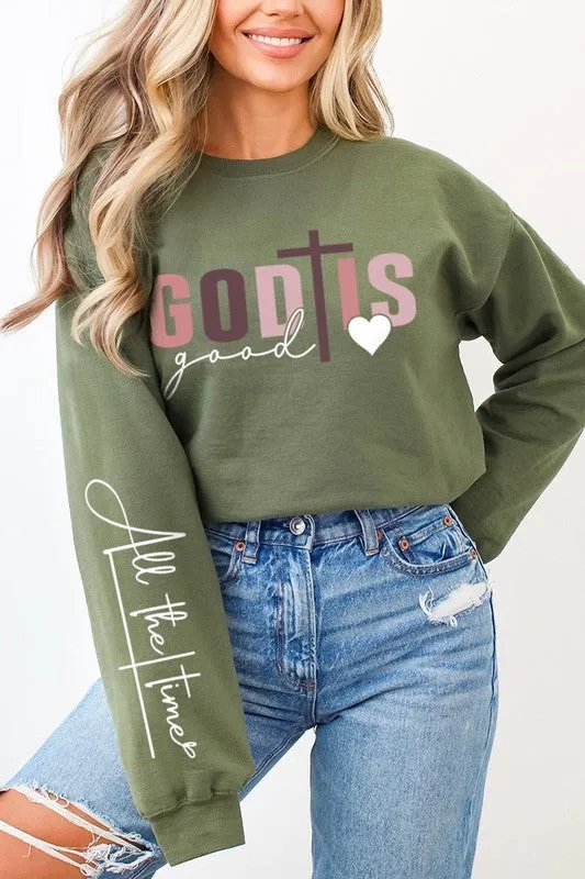 God Is Good ChristianGraphic Fleece Sweatshirts