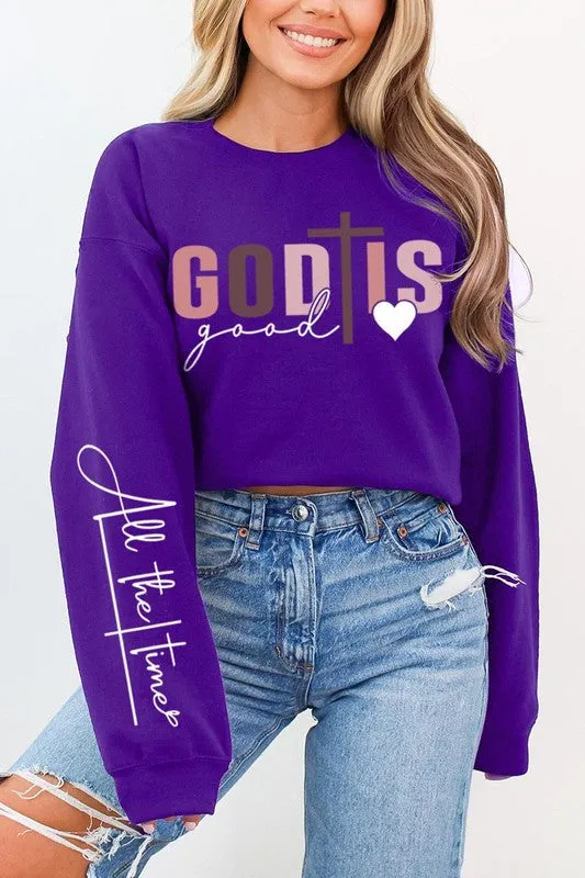 God Is Good ChristianGraphic Fleece Sweatshirts