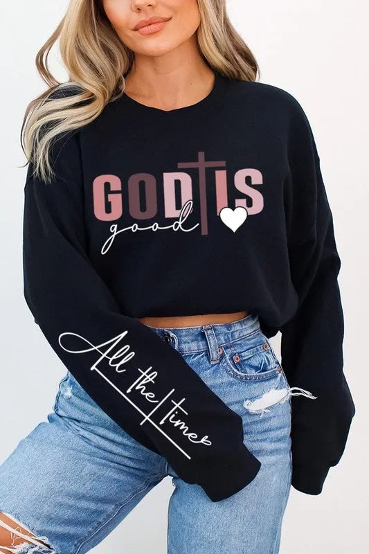 God Is Good ChristianGraphic Fleece Sweatshirts