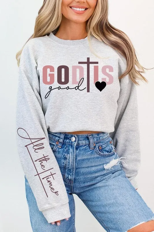 God Is Good ChristianGraphic Fleece Sweatshirts