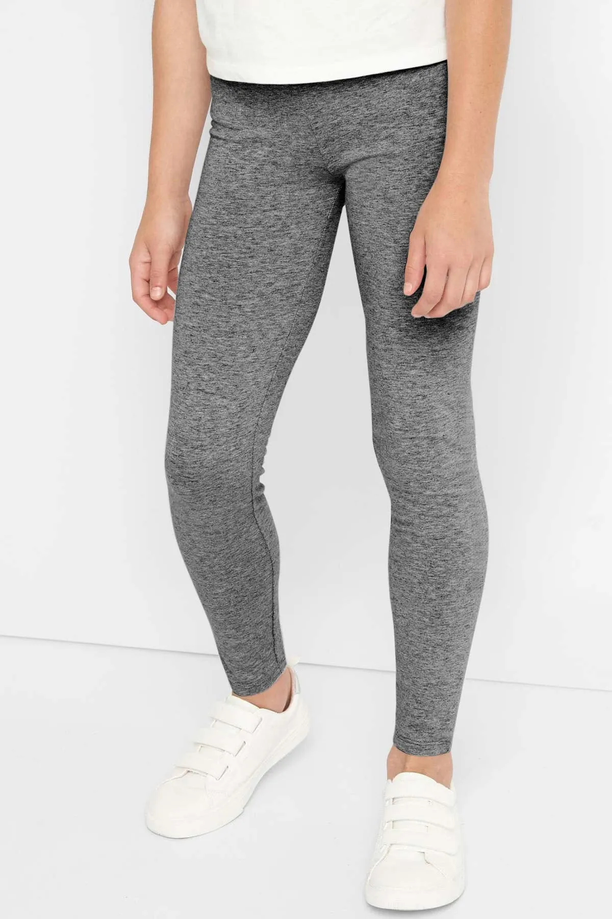 Heather Steel Grey Lucy UV 50  Cute Stretchy Leggings - Kids