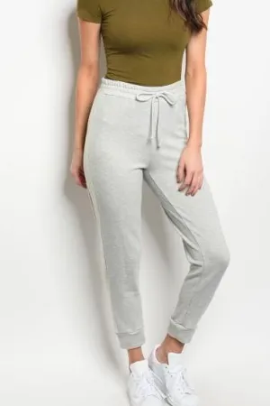High Waist Stripe Terry Joggers