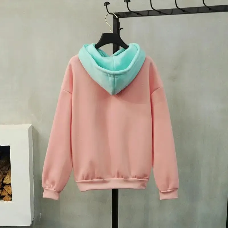 Hip hop sweatshirts pink warm fleece k-pop harajuku hoodie