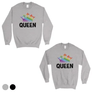 LGBT Queen Queen Rainbow Crown Matching Couple SweatShirts
