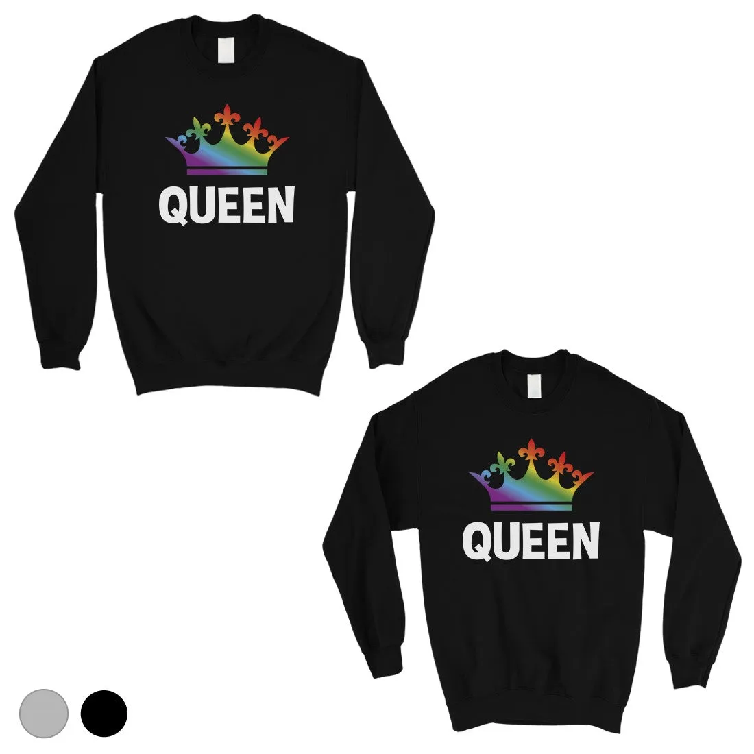 LGBT Queen Queen Rainbow Crown Matching Couple SweatShirts