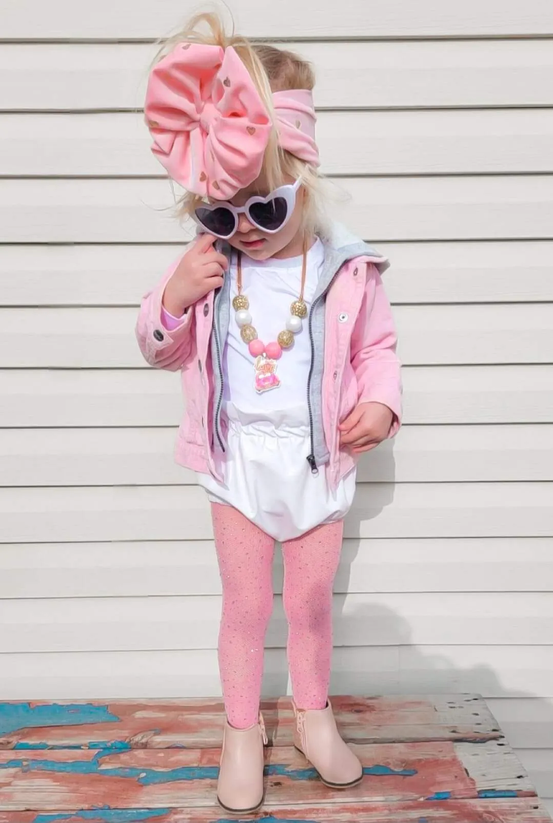 Light Pink Rhinestone Leggings