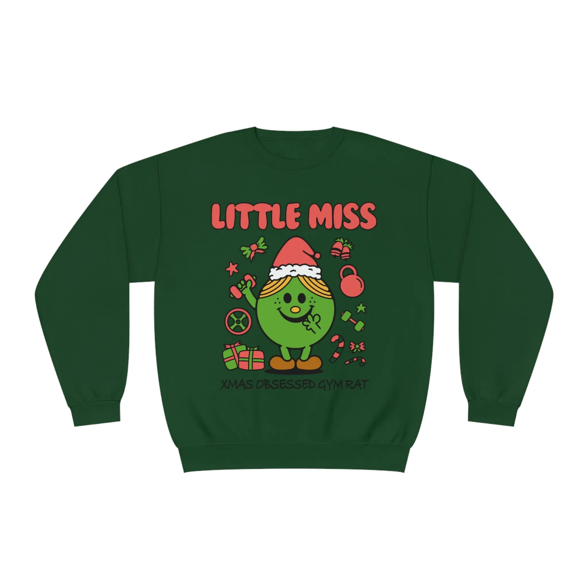 LITTLE MISS XMAS OBSESSED GYM RAT - CREWNECK