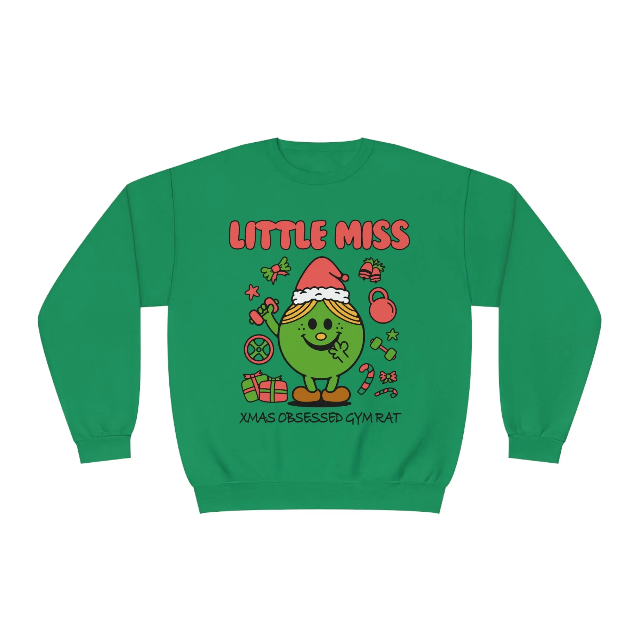 LITTLE MISS XMAS OBSESSED GYM RAT - CREWNECK