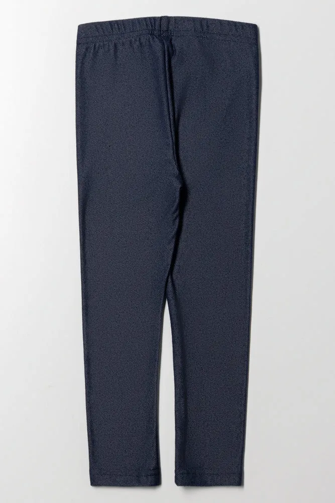 Long Legging Knitted Denim Blue