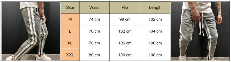 Men's Casual Red & White Sport Jogger Pants