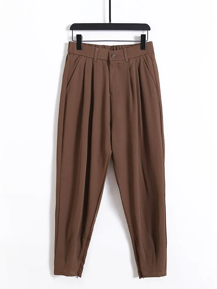 Men's Functional Fabric Ice Silk Thin Section Drape Casual Trousers Loose Harem Pants