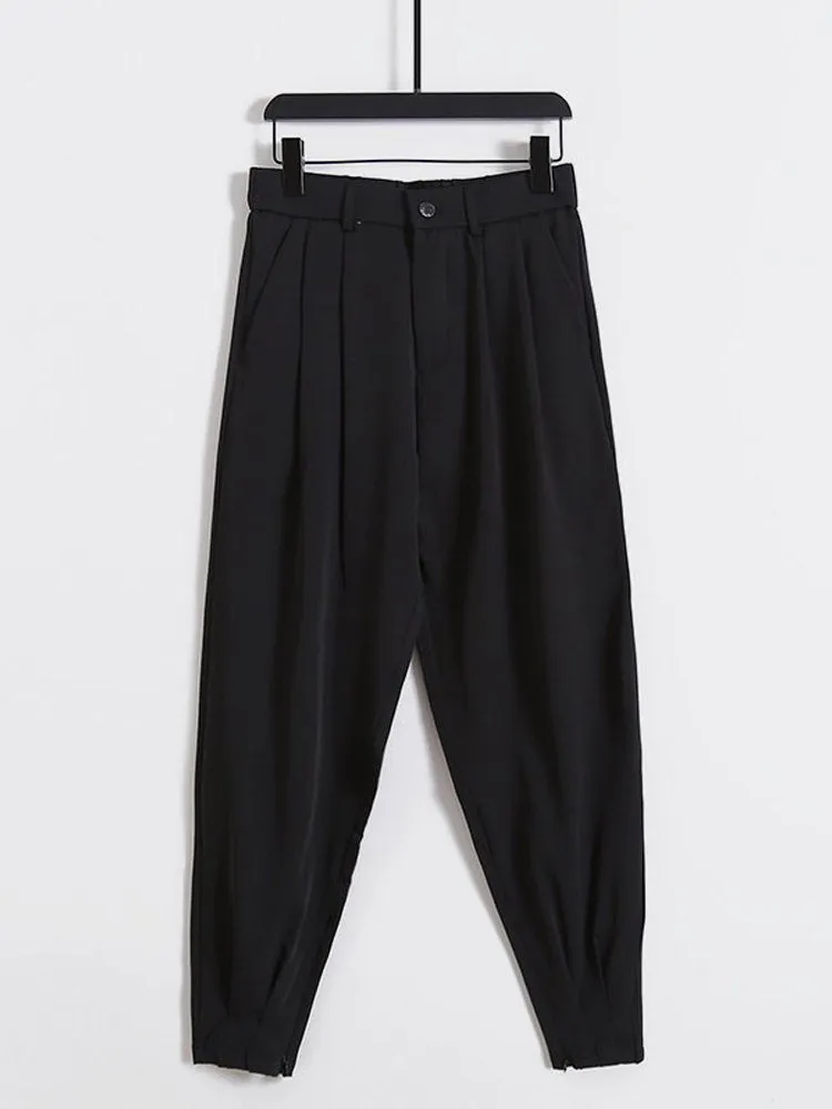Men's Functional Fabric Ice Silk Thin Section Drape Casual Trousers Loose Harem Pants