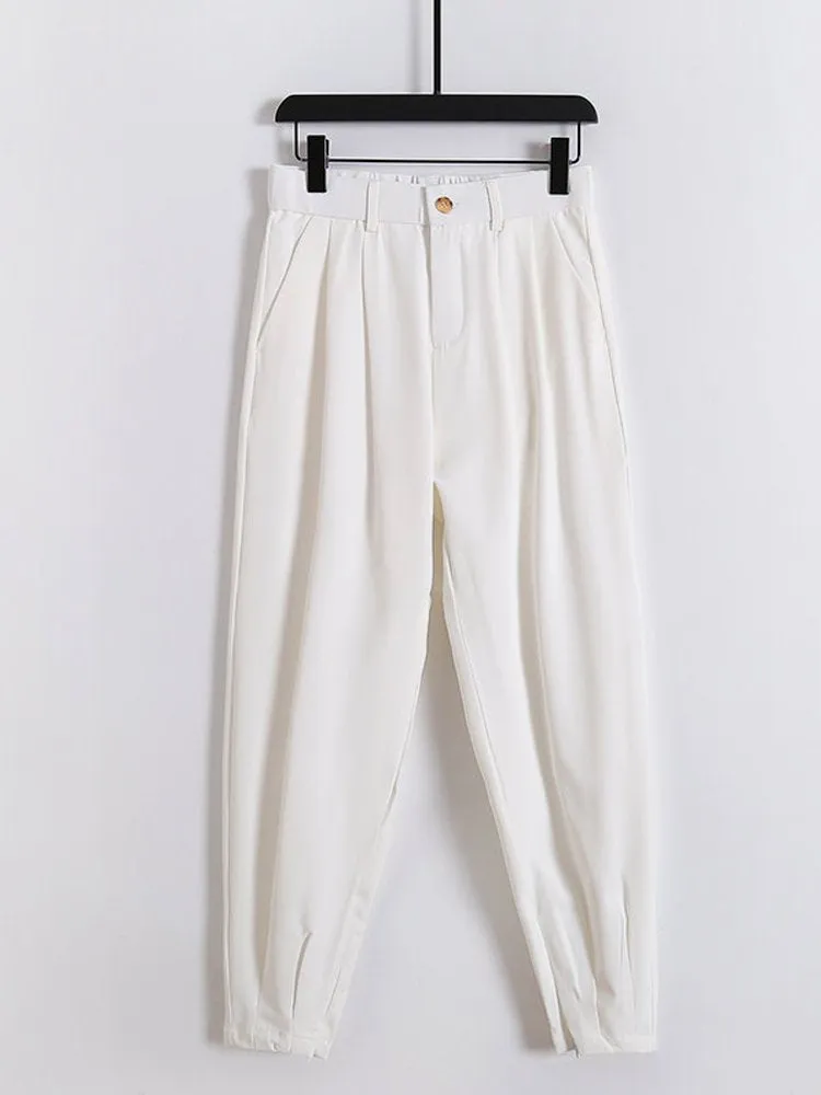 Men's Functional Fabric Ice Silk Thin Section Drape Casual Trousers Loose Harem Pants