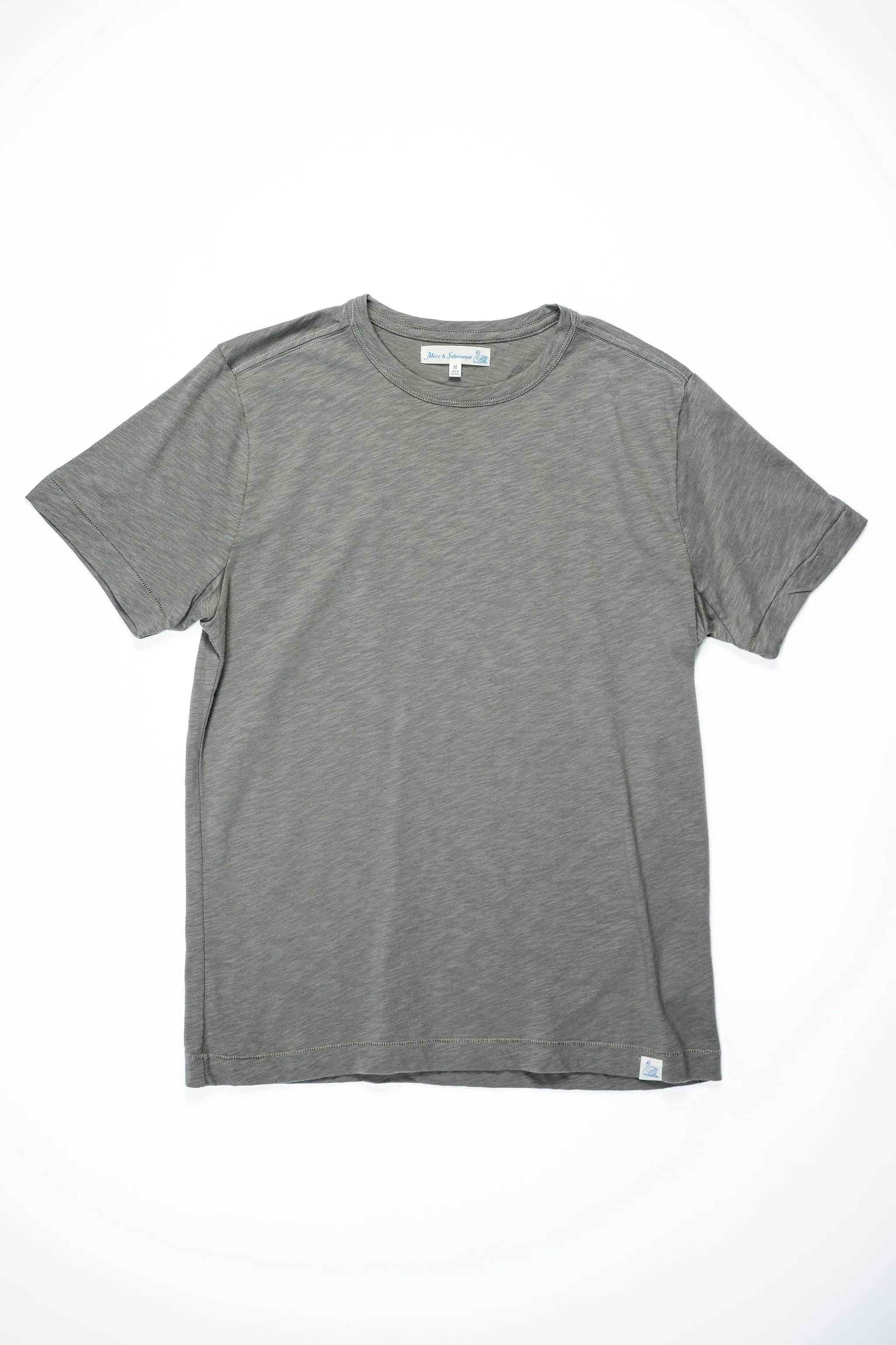 Merz b. Schwanen SCT04 Good Basics 4.9oz Relaxed Fit Pima Slub T-Shirt - Vintage Army